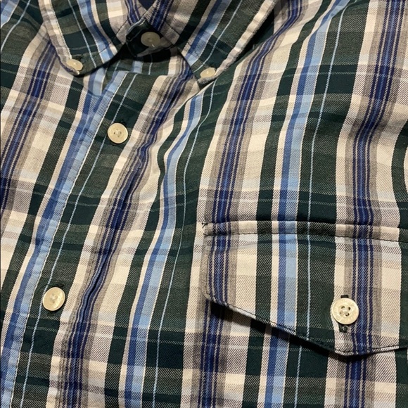 Chaps long sleeve shirt, blue/green plaid. Long sleeve button down.  Size XXL - Picture 3 of 4